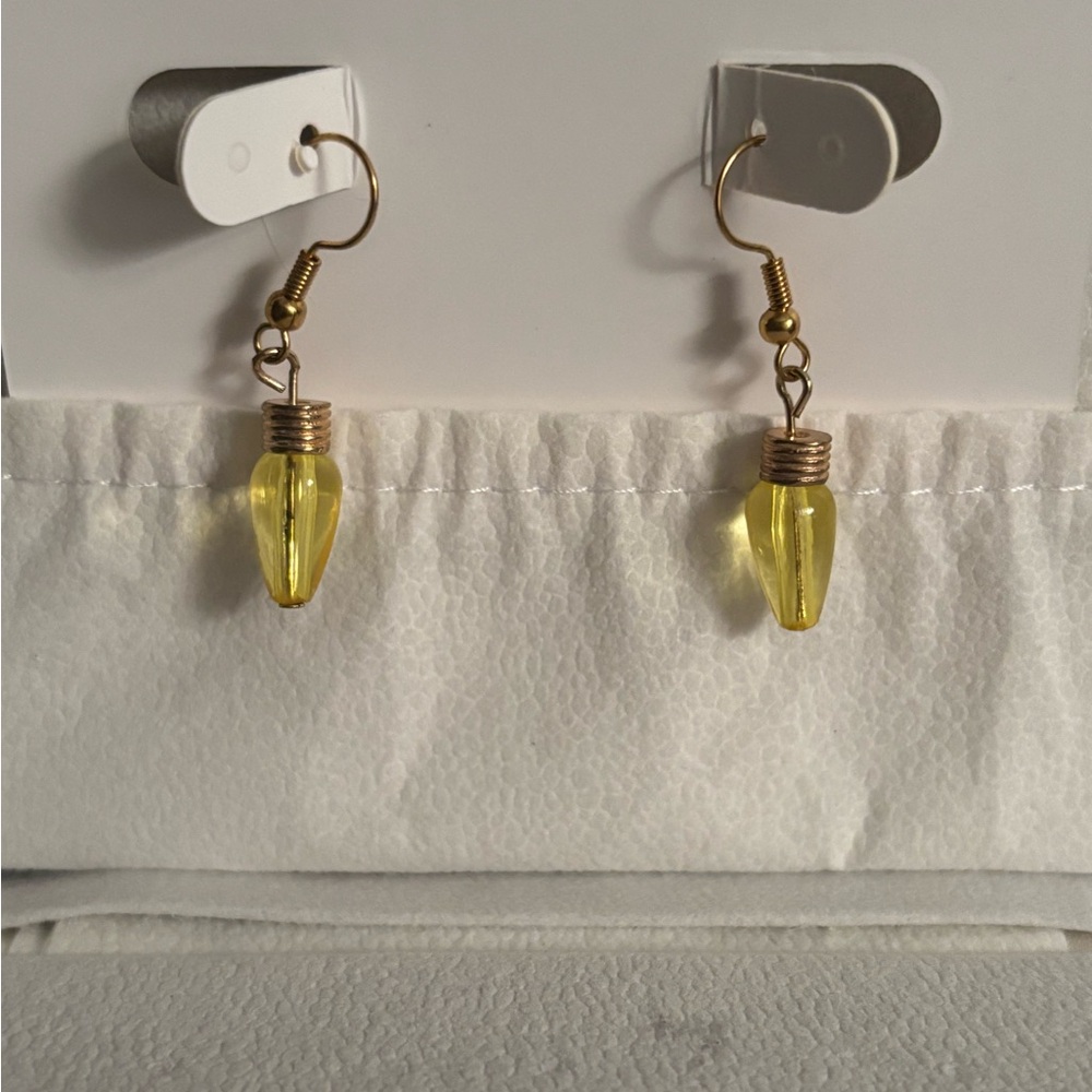 Yellow Christmas lights Earrings
